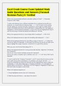 Excel Crash Course Exam Updated Study&NewLine;Guide Questions and Answers &vert; Focused&NewLine;Revision Pack &vert; A&plus; Verified