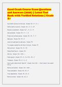Excel Crash Course Exam Questions&NewLine;and Answers &lpar;2026&rpar; &vert; Latest Test&NewLine;Bank with Verified Solutions &vert; Grade&NewLine;A&plus;