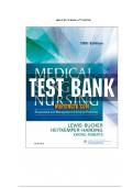 Test Bank for Medical-Surgical Nursing&colon; Assessment and Management of Clinical Problems&comma; Single Volume 10th Edition by Sharon L&period; Lewis&comma; Linda Bucher All Chapters 1-68 &lpar;Multiple Choice MCQs with Verified Answers&rpar;