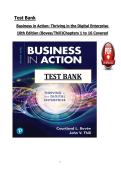 Test Bank for Business in Action&colon; Thriving in the Digital Enterprise 10th Edition &lpar;Bovee&sol;Thill&rpar;&comma; All Chapters 1 to 16 Covered