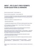 INRAT - IFR FLIGHT CREW PERMITS EXAM QUESTIONS & ANSWERS