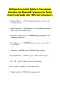 Michigan Residential Builder & Salesperson &NewLine;Licensing and Blueprint Fundamentals Actual &NewLine;Exam Study Guide with 100&percnt; Correct Answers
