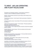TC INRAT - AIR LAW &lpar;OPERATING AND FLIGHT RULES&rpar; EXAM QUESTIONS AND ANSWERS &vert; GRADED A