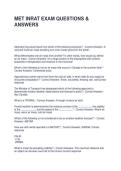 MET INRAT EXAM QUESTIONS & ANSWERS