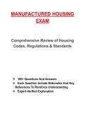 MANUFACTURED HOUSING TEST &vert; STUDY GUIDE &plus; PRACTICE QUESTIONS & ANSWERS &vert; 2026