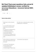 BLS Test&sol; Final exam questions  fully solved & updated 2026&lpar;latest version verified for accuracy&rpar; &lpar;Questions &plus; Answers&rpar; Solved 100&percnt; Correct&excl;&excl;