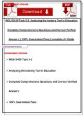 WGU D459 Task 3-2&colon; Analyzing the Iceberg Tool in Education Complete Comprehensive Questions and Correct Verified Answers &vert;&vert; 100&percnt; Guaranteed Pass &vert;&vert; complete A&plus; Guide&NewLine;