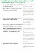 Florida Driving Test Study Guide - Guaranteed Success - Verified Questions and Answers - A&plus; Permit Exam Prep