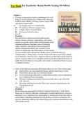 Psychiatric Mental Health Nursing 9th Edition Test Bank Questions Answers Guide