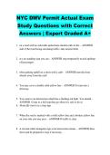NYC DMV Permit Actual Exam &NewLine;Study Questions with Correct &NewLine;Answers &vert; Expert Graded A&plus; 