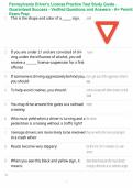 Pennsylvania Driver&rsquo;s License Practice Test Study Guide - Guaranteed Success - Verified Questions and Answers - A&plus; Permit Exam Prep