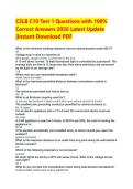 CSLB C10 Test 1 Questions with 100&percnt; &NewLine;Correct Answers 2026 Latest Update &NewLine;&vert;Instant Download PDF