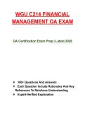 WGU C214 FINANCIAL MANAGEMENT &vert; PRACTICE TEST &lbrack;2026&rsqb; &vert; 140 Q&A &vert; VERIFIED ANSWERS