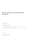 MAR 3203 UCF EXAM 1 QUESTIONS AND ANSWERS