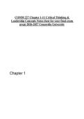 COMM 227 Chapter 1-11 Critical Thinking & Leadership Concepts Notes &lpar;best for your final exam prep&rpar; 2026-2027 Concordia University