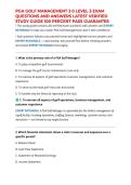 PGA GOLF MANAGEMENT 3 0 LEVEL 3 EXAM QUESTIONS AND ANSWERS LATEST VERIFIED STUDY GUIDE 100&percnt; PASS GUARANTEE