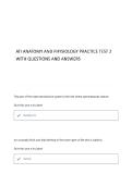 ATI ANATOMY AND PHYSIOLOGY PRACTICE TEST 2 QUESTIONS AND ANSWERS