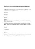 Pharmacology Final Exam Version 3 Practice Questions 2026 &vert;WGU