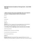 NURS 600 Theoretical Foundations of Nursing Practice - Exam 8 2026&NewLine;&vert;Maryville