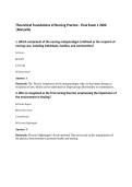 Theoretical Foundations of Nursing Practice - Final Exam 1 2026&NewLine;&vert;Maryville