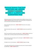 Electrical Systems Final Exam QUESTIONS AND VERIFIED CORRECT ANSWERS GRADED A&plus; -LATEST - 100- GUARANTEED PASS&period;docx&NewLine;&NewLine;