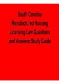 South Carolina Manufactured Housing Licensing Law Questions and Answers Study Guide &lpar;2026 Update&rpar;