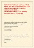 NUR 509 FNP ADULTS ACTUAL FINAL &NewLine;EXAM 2026 WITH 115 QUESTIONS AND &NewLine;VERIFIED CORRECT ANSWERS &vert; &NewLine;ALREADY GRADED A&plus; &vert; &NewLine;GUARANTEED PASS &vert; NUR 509 FNP &NewLine;ADULTS LATEST EXAM 2026 