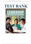 TEST BANK Leadership and Nursing Care Management &lpar;7TH ED&rpar; by Diane Huber&semi; M&period; Lindell Joseph&vert; Chapter 1-26&NewLine;