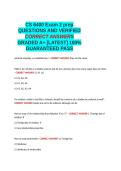 CS 6400 Exam 2 test prep QUESTIONS AND VERIFIED CORRECT ANSWERS GRADED A&plus; -LATEST - 100- GUARANTEED PASS&period;docx&NewLine;&NewLine;