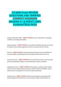 CS 6400 Exam REVIEW QUESTIONS AND VERIFIED CORRECT ANSWERS GRADED A&plus; -LATEST - 100- GUARANTEED PASS&period;docx&NewLine;&NewLine;