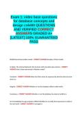Exam 1 video base questions for database concepts and design cs6400 QUESTIONS AND VERIFIED CORRECT ANSWERS GRADED A&plus; -LATEST - 100- GUARANTEED PASS&period;docx&NewLine;&NewLine;
