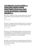 ATI DOSAGE CALCULATION 3 0&NewLine;PEDIATRIC MEDICATIONS&NewLine;PROCTORED EXAM 2026 TEST&NewLine;PAPER QUESTIONS ANSWERS&NewLine;GRADED A&plus;