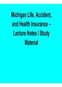 Michigan Life&comma; Accident&comma; and Health Insurance &ndash; Lecture Notes Study Material &lpar;2026 Update&rpar;