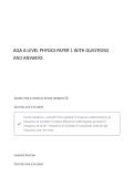 AQA A LEVEL PHYSICS PAPER 1 QUESTIONS AND ANSWERS