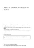 AQA A LEVEL PSYCHOLOGY - PAPER 3 TOPICS QUESTIONS AND ANSWERS