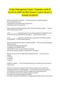 Project Management Exam 1 Questions with all Correct & 100&percnt; Verified Answers &vert;Latest Version &vert;Already Graded A&plus;
