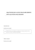 AQA PSYCHOLOGY A LEVEL ISSUES AND DEBATES QUESTIONS AND ANSWERS