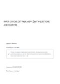 AQA A LEVEL PAPER 1 SOCIOLOGY QUESTIONS AND ANSWERS