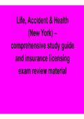 Life Accident and Health New York Comprehensive Study Guide and Insurance Licensing Exam Review Practice Questions and Answers Complete Prep 2025&sol; 2026