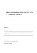 AQA SOCIOLOGY EDUCATION &lpar;A LEVEL&rpar; QUESTIONS AND ANSWERS