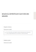 BIOLOGICAL ANTHROPOLOGY QUESTIONS AND ANSWERS