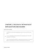 CHAPTERS 1-4 BIOLOGICAL ANTHROPOLOGY QUESTIONS AND ANSWERS