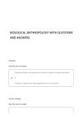 BIOLOGICAL ANTHROPOLOGY QUIZ 1 QUESTIONS AND ANSWERS