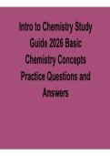 Intro to Chemistry Study Guide 2026 Basic Chemistry Concepts Practice Questions and Answers Complete Exam Prep 2025&sol; 2026