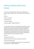 LSW Exam Questions With Correct Answers 