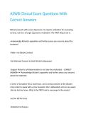 ASWB Clinical Exam Questions With Correct Answers