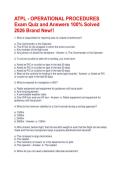 ATPL - OPERATIONAL PROCEDURES Exam Quiz and Answers 100&percnt; Solved 2026 Brand New&excl;&excl;