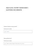 AQA A LEVEL HISTORY TUDORS MARY I QUESTIONS AND ANSWERS