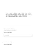 AQA A-LEVEL HISTORY 1C TUDORS&lowbar; EACH YEAR-S KEY EVENTS QUESTIONS AND ANSWERS