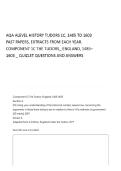 AQA ALEVEL HISTORY TUDORS 1C&comma; 1485 TO 1603 PAST PAPERS QUESTIONS AND ANSWERS
